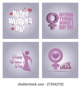 Set of colored backgrounds for women's day. Vector illustration