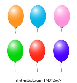 Set of colored balloons. Festive accessories.