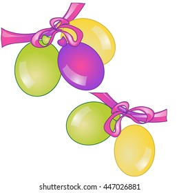 Set of colored balloons isolated on white background. Vector illustration.