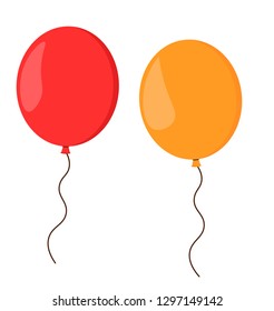 Set of colored balloons on white background, vector

