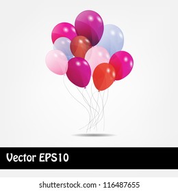 set of colored balloons, vector illustration. EPS 10