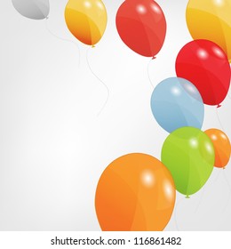 set of colored balloons, vector illustration. EPS 10