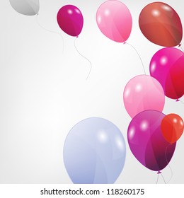 set of colored balloons, vector illustration. EPS 10