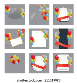 set of colored balloons, vector illustration. EPS10