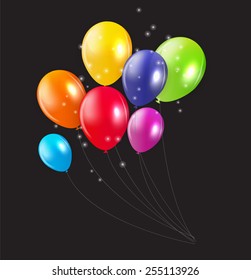 Set of Colored Balloons, Vector Illustration. EPS 10