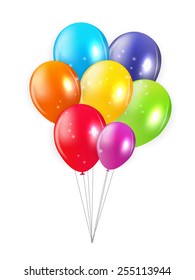 Set of Colored Balloons, Vector Illustration. EPS 10