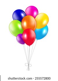 Set of Colored Balloons, Vector Illustration. EPS 10