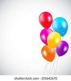Set of Colored Balloons, Vector Illustration. EPS 10