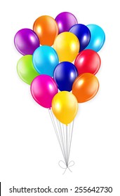 Set of Colored Balloons, Vector Illustration. EPS 10