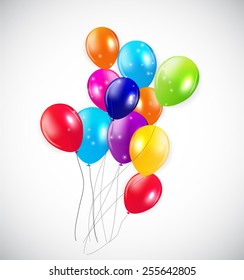Set of Colored Balloons, Vector Illustration. EPS 10