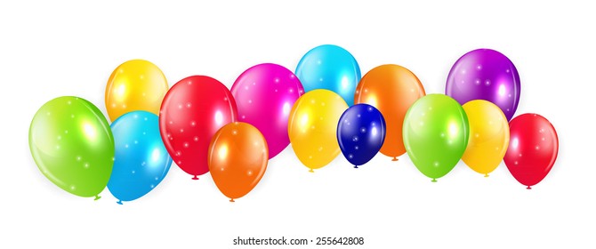 Set of Colored Balloons, Vector Illustration. EPS 10