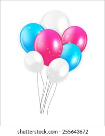 Set of Colored Balloons, Vector Illustration. EPS 10