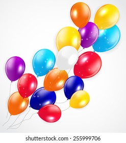 Set of Colored Balloons, Vector Illustration. EPS 10