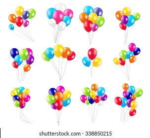 Set of Colored Balloons, Vector Illustration. EPS 10