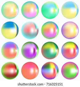 Set of colored balls. Abstract multicolored spheres. Vector illustration.