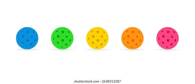 Set of colored balls for Pickleball