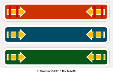 set colored banner with arrow