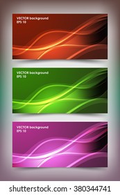 Set of colored banner templates. Bright modern abstract design.