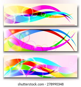 Set of colored banners