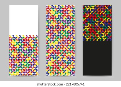Set of colored banners, three bright banners with geometric background, design element