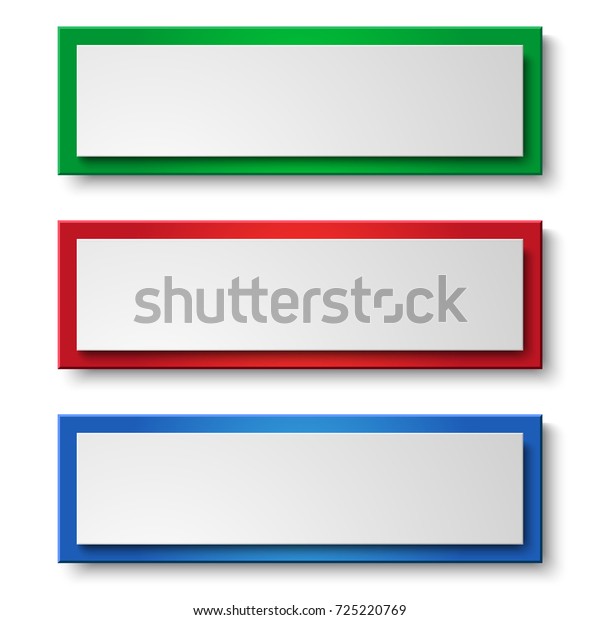 Set Colored Bannersgreen Red Bluethree Rectangular Stock Vector ...