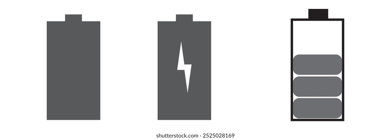 Set of colored battery charge level indicator in percent - vector design eps 10 