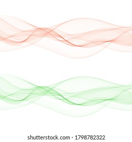 Set of colored beautiful waves. Abstract background. Layout for advertising. Banner