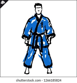 Set Colored belts for martial arts kimono, dogi judo, taekwondo, hapkido, karate.