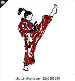 Set Colored belts for martial arts kimono, dogi judo, taekwondo, hapkido, karate.