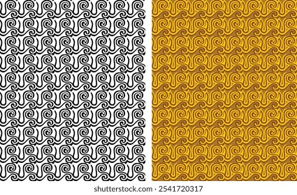 set of colored  and black and white seamless patterns geometric Islamic art arabesque.