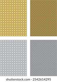 set of colored  and black and white seamless patterns geometric Islamic art arabesque.