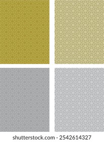set of colored  and black and white seamless patterns geometric Islamic art arabesque.