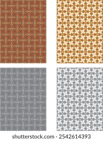 set of colored  and black and white seamless patterns geometric Islamic art arabesque.