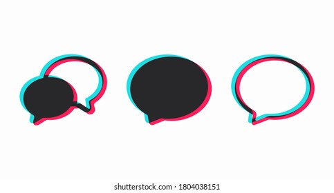 A set of colored blank messages isolated on a white background. Social media network concept. Vector illustration