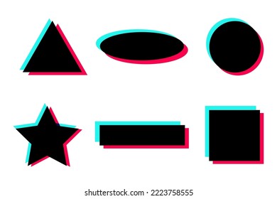 A set of colored blank messages, templates of different shapes for inscriptions on white background