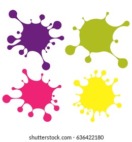 Set of colored blobs. Flat vector cartoon illustration. Objects isolated on a white background.