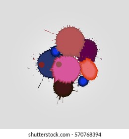 set of colored blots and blemishes
