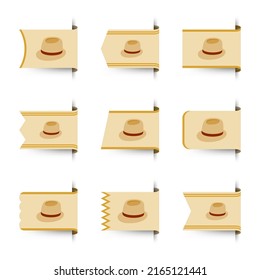 Set of colored bookmarks with Fedora Hat