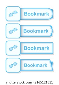 Set of colored bookmarks with Glasses