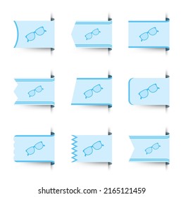 Set of colored bookmarks with Glasses