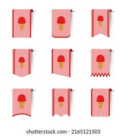 Set of colored bookmarks with Ice Cream