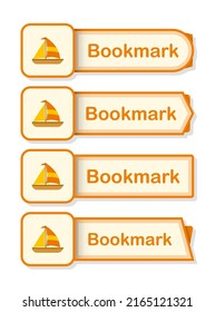 Set of colored bookmarks with Sailboat
