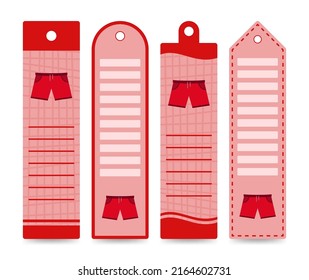 Satz farbige Lesezeichen mit Shorts