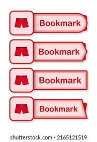 Set of colored bookmarks with Shorts
