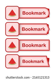Set of colored bookmarks with Watermelon