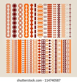 A set of colored borders