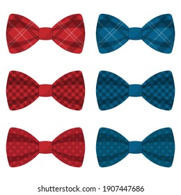 Set of colored bow ties vector illustration