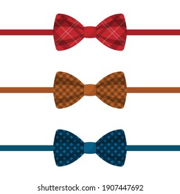 Set of colored bow ties vector illustration