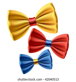 Set of colored bow ties. Vector.