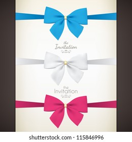 Set of colored bow for your invitations